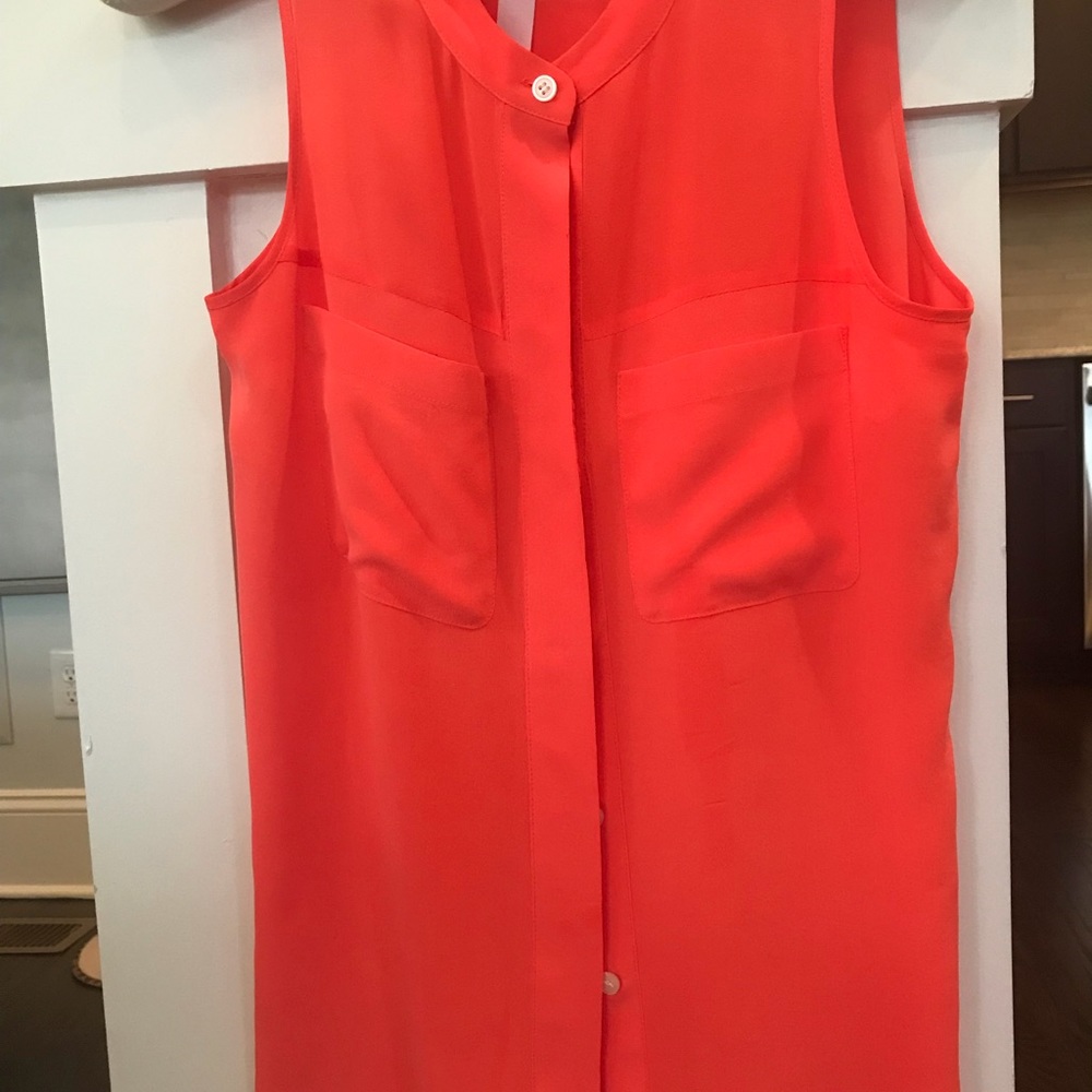 New Salmon color silk blouse
